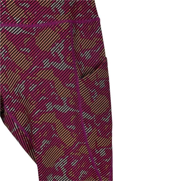 Ododos Large Leggings Cropped Side Pockets Pink Orange Purple Activewear Bottoms - Picture 3 of 5